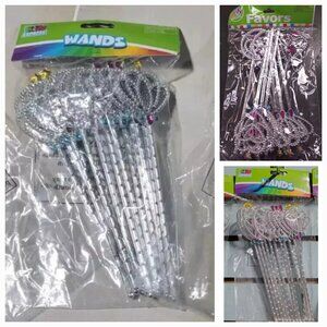 36 Jeweled Mini Wands 8" tall Party Wands Princess Party Favors Magic Wands